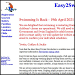 Screen shot of the Easy2swim Ltd website.