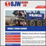 Screen shot of the BJW Crane Hire Ltd website.