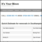Screen shot of the It's Your Move Ltd website.