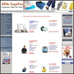 Screen shot of the Elite Supplies website.