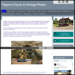 Screen shot of the Tippers Classic & Vintage Plates Ltd website.