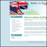 Screen shot of the Western Air Refrigeration Solutions Ltd website.