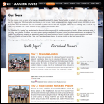 Screen shot of the City Jogging Tours Ltd website.