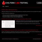 Screen shot of the Chiltern Burn Testing Services Ltd website.