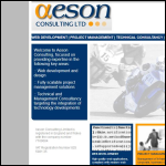 Screen shot of the Aeson Consulting Ltd website.