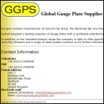 Screen shot of the Global Gauge Plate Ltd website.