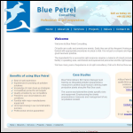 Screen shot of the Blue Petrel Consulting Ltd website.