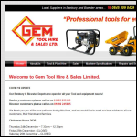Screen shot of the Gem Tool Hire & Sales Ltd website.