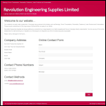 Screen shot of the Revolution Engineering Supplies Ltd website.