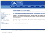 Screen shot of the G. A. Fixings Ltd website.