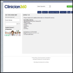 Screen shot of the Clinician360 Ltd website.