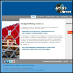 Screen shot of the Atlas Direct Mail website.