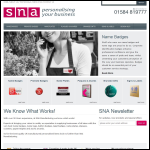Screen shot of the Sna Manufacturing Ltd website.