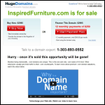 Screen shot of the Inspired Furniture website.