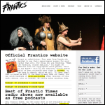 Screen shot of the Frantic Antics Ltd website.