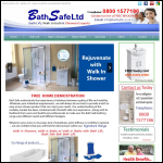 Screen shot of the Bathe Safely Ltd website.