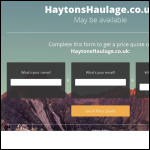 Screen shot of the Haytons Haulage website.