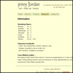 Screen shot of the Jordan Hair & Beauty Ltd website.