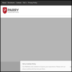 Screen shot of the Parry Catering Equipment Ltd website.