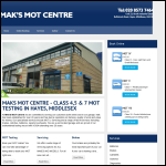 Screen shot of the Mak's Mot Centre Ltd website.