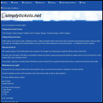 Screen shot of the Simply Tickets Ltd website.