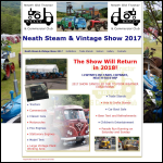 Screen shot of the The Neath Steam & Vintage Show website.