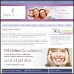 Screen shot of the Ivory Dental Practice Ltd website.