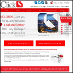 Screen shot of the Click Property (UK) Ltd website.