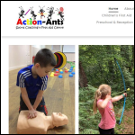 Screen shot of the Action-ants Ltd website.