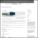 Screen shot of the Electrofun Ltd website.