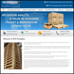 Screen shot of the PEC PACKAGING & FREIGHT LIMITED website.