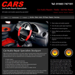Screen shot of the Cheshire Car Audio Ltd website.