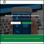 Screen shot of the Matrix Security & Electrical Systems Ltd website.