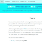 Screen shot of the Altofts Community & Sports Foundation (Trading) Ltd website.