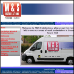 Screen shot of the M & S Installations website.