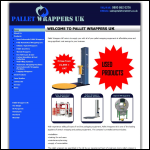 Screen shot of the Pallet Wrappers UK website.