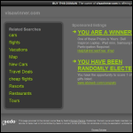 Screen shot of the Visa Winner website.