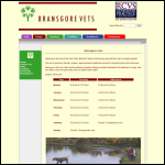 Screen shot of the Bransgore Vets Ltd website.