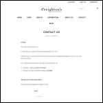 Screen shot of the Creighton's Chocolaterie Ltd website.