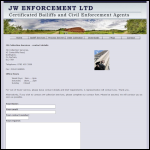 Screen shot of the J W Enforcement Ltd website.