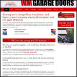 Screen shot of the West Midlands Garage Doors website.