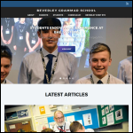 Screen shot of the Beverley Grammar School website.