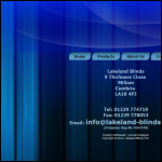 Screen shot of the Lakeland Blinds Ltd website.