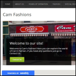 Screen shot of the Cam Fashions Ltd website.