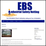 Screen shot of the EBS Industrial Safety Netting & Scaffolding Services website.