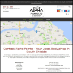Screen shot of the Alpha Paints Ltd website.