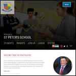 Screen shot of the St Peter's School Huntingdon website.