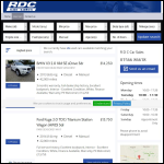 Screen shot of the Pillmere Car Centre Ltd website.
