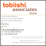 Screen shot of the Tobiishi Associates Ltd website.