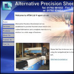 Screen shot of the Alternative Precision Sheet Metal Ltd website.